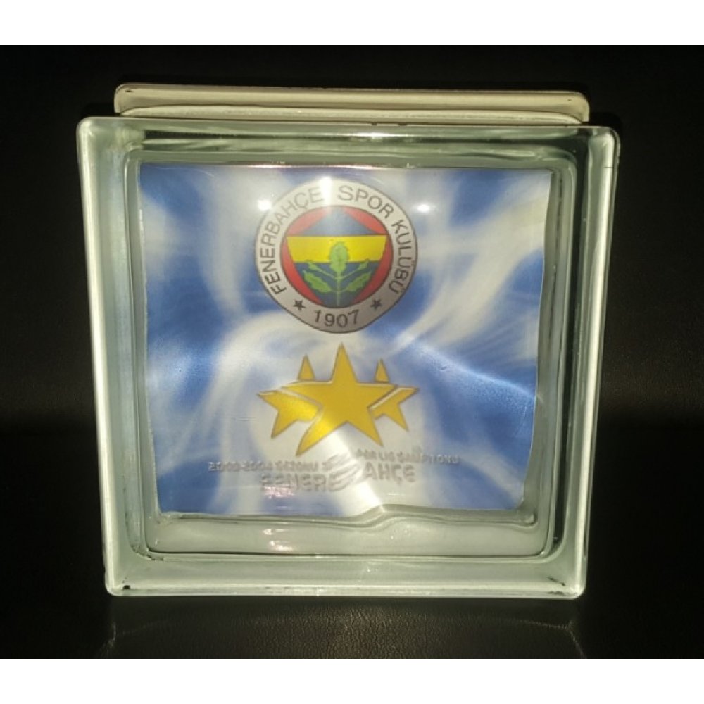 dekoratif cam tuğla 19x19x8cm fenerbahçe arma